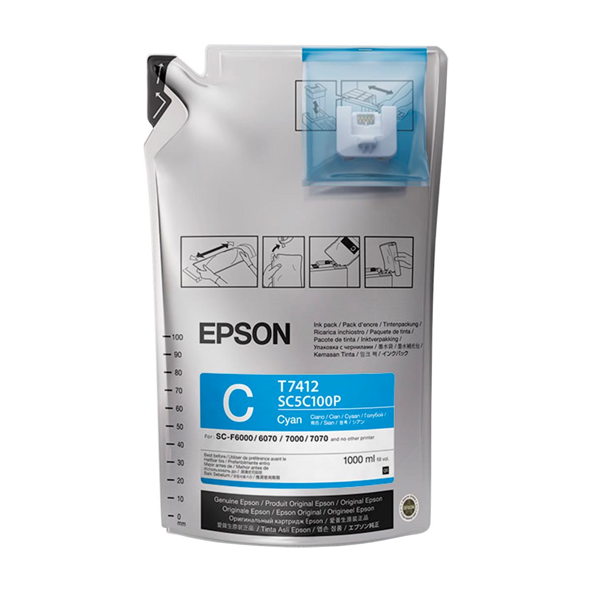 EPSON Encre Ultrachrome Cyan pour SC-F6200 /7200 /9300 /9400 1L