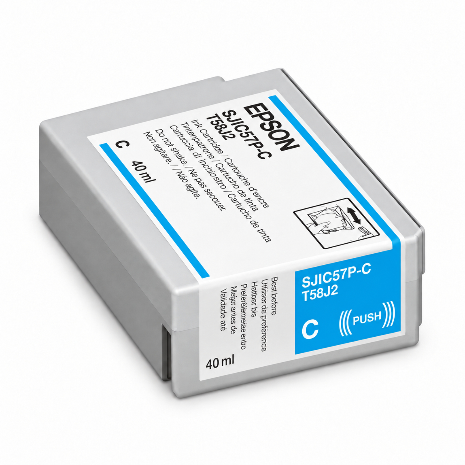 Cartouche d’encre CYAN (SJIC57P-C) pour imprimante CW-D3800e - 40ml (T58J2)