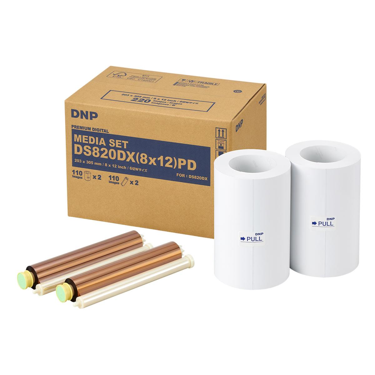 DNP Papier Premium pour DS820DX 20X30 (8x12") SF- 2x110 impressions