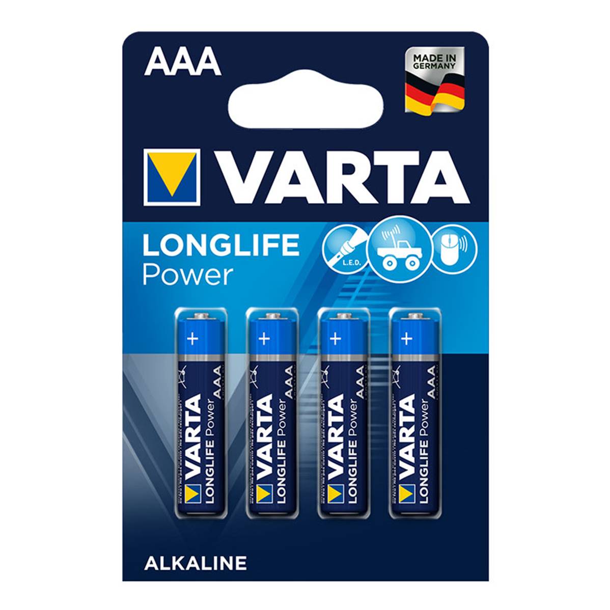 VARTA Piles Longlife Power Alcaline  AAA/LR03 x4 - vendu par 10