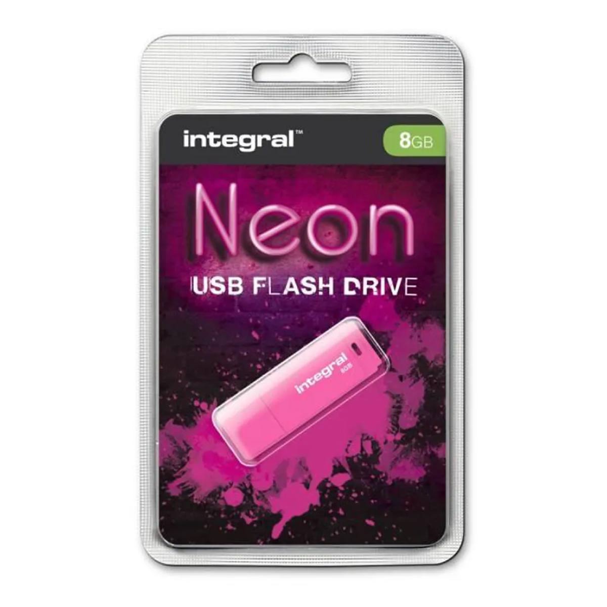 INTEGRAL Clé USB Néon 8GB Rose 2.0 - EcoTaxe comprise