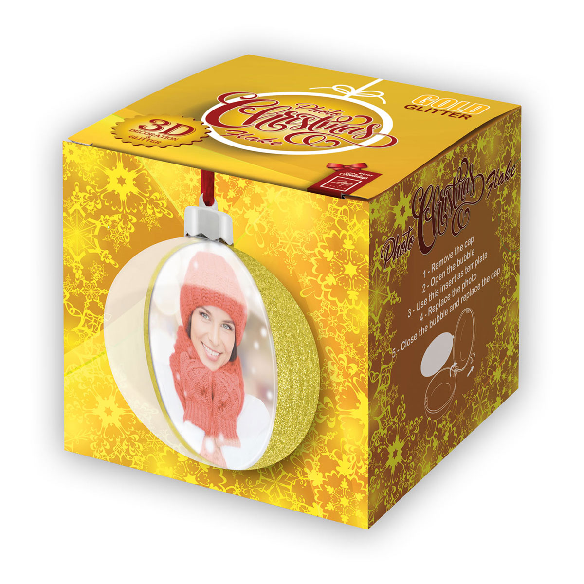 ZEP Boule Décoration verso or et paillettes - Lot de 12