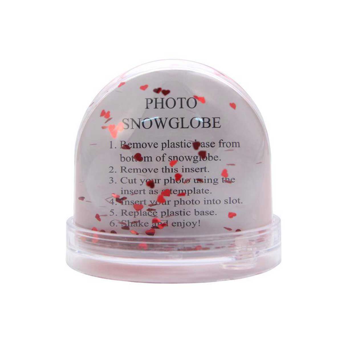 GLOBE Neige paillettes coeur Vendu par 6